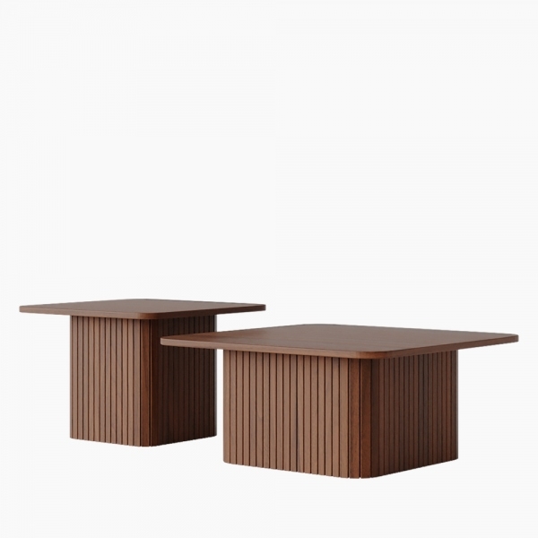 Emery Set of 2 Coffee Tables, Walnut