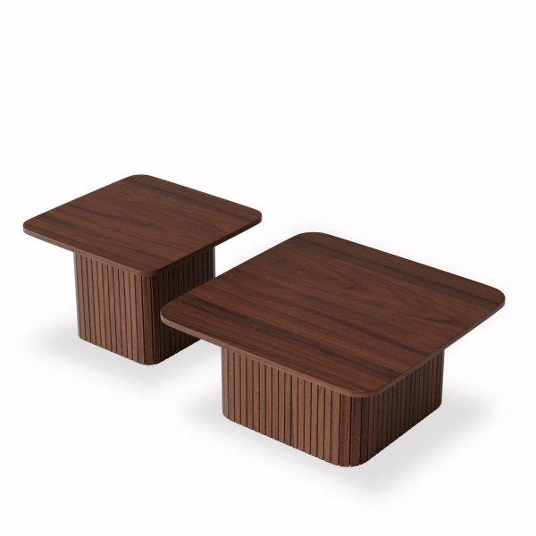 Emery Set of 2 Coffee Tables, Walnut