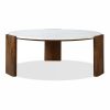 Emil Round Coffee Table, Dark Mango Wood & White Marble