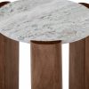 Emil Round Side Table, Dark Mango Wood & Grey Marble