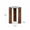 Emil Round Side Table, Dark Mango Wood & Grey Marble