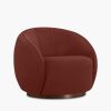 Emile Swivel Armchair, Rust Sustainable Velvet