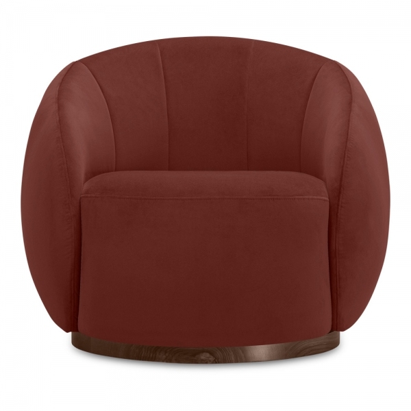 Emile Swivel Armchair, Rust Sustainable Velvet