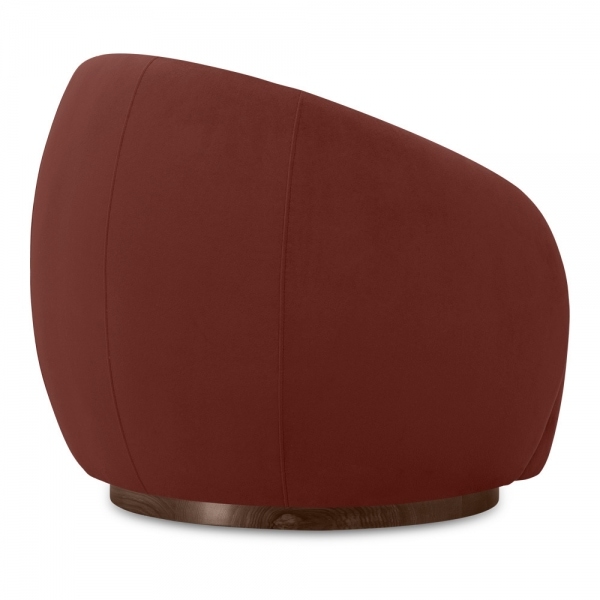 Emile Swivel Armchair, Rust Sustainable Velvet