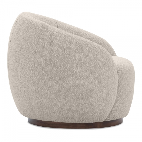 Emile Swivel Armchair, Speckled Stone Sustainable Boucle