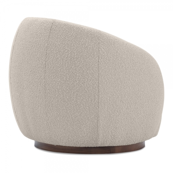 Emile Swivel Armchair, Speckled Stone Sustainable Boucle