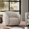 Emile Swivel Armchair, Speckled Stone Sustainable Boucle
