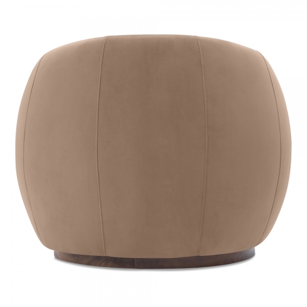 Emile Swivel Armchair, Taupe Sustainable Velvet