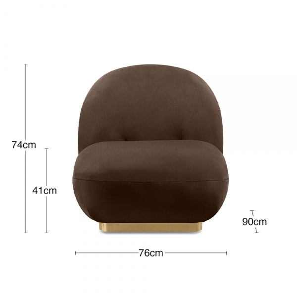 Erin Armchair, Mocha Brown Sustainable Velvet