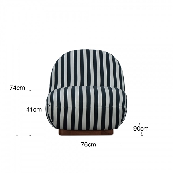 Erin Armchair, Stripe Fabric