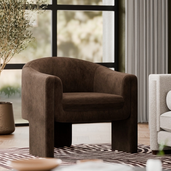 Findlay Accent Armchair, Mocha Brown Sustainable Velvet