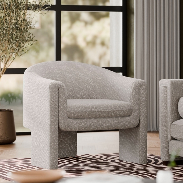 Findlay Accent Armchair, Speckled Stone Sustainable Boucle