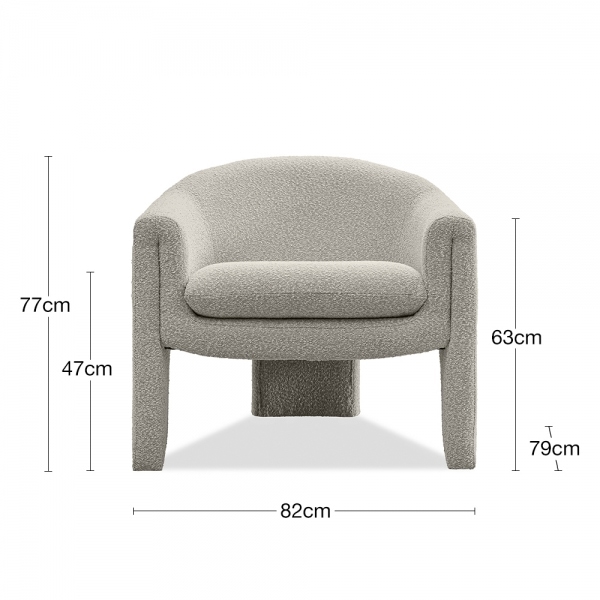 Findlay Accent Armchair, Speckled Stone Sustainable Boucle