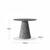 Finnley 4 Seat Round Dining Table, Concrete Effect
