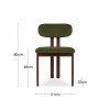 Finnley & Arbor 4 Chairs Dining Set, Walnut & Olive Green Sustainable Velvet