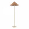 Francia Floor Lamp, Rattan & Brass