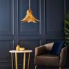 Freda Palm Leaf Pendant, Antique Brass