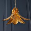 Freda Palm Leaf Pendant, Antique Brass