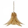 Freda Palm Leaf Pendant, Antique Brass