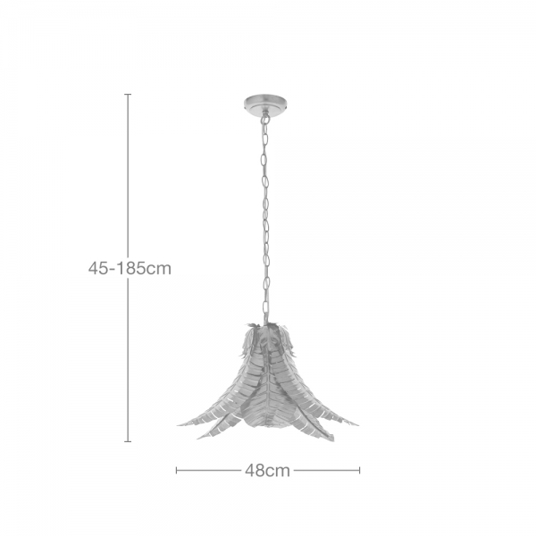 Freda Palm Leaf Pendant, Antique Brass