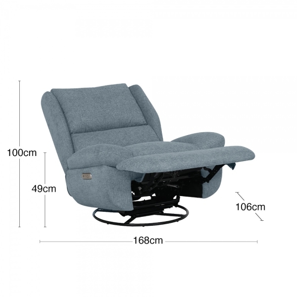 Freddy Electric Recliner Chair, Marine Blue