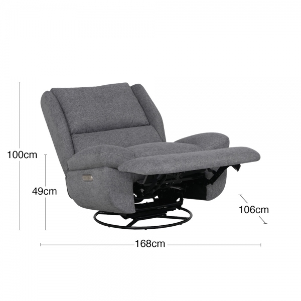 Freddy Electric Recliner Chair, Mottled Grey