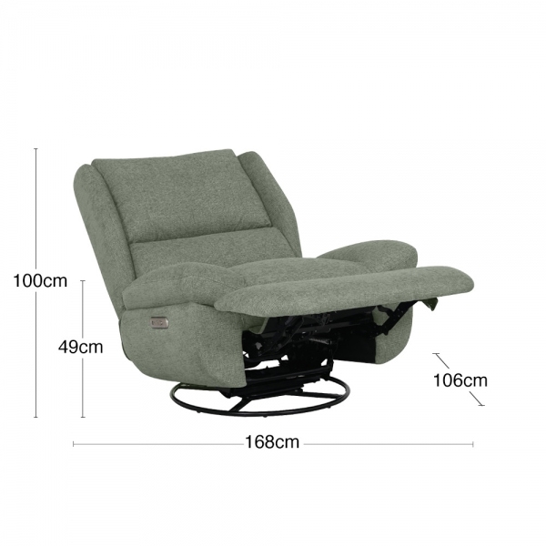 Freddy Electric Recliner Chair, Sage Green