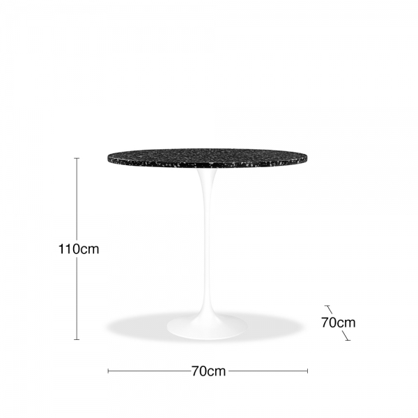 Fulham Round Bar Table, Black Terrazzo & White
