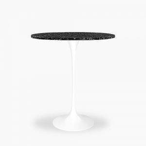 Fulham Round Bar Table, Black Terrazzo & White