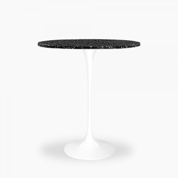 Fulham Round Bar Table, Black Terrazzo & White