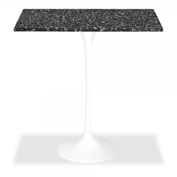 Fulham Square Bar Table, Black Terrazzo & White