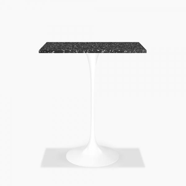 Fulham Square Bar Table, Black Terrazzo & White