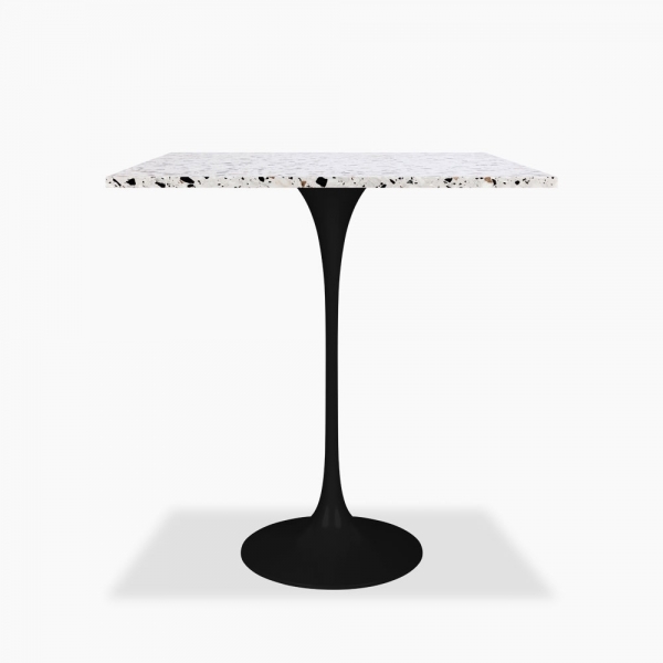 Fulham Square Bar Table, Terrazzo & Black 80cm