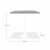 Fulham Square Bar Table, White Marble & Black 80cm