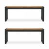Gastro 2 Bench Dining Set, Elm Wood & Black