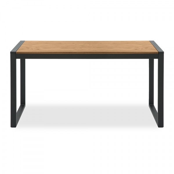 Gastro 4 Seat Wooden Dining Table, Elm Wood & Black
