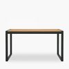 Gastro Wooden Desk, Elm Wood & Black