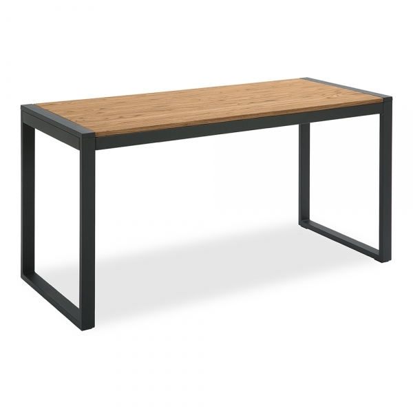 Gastro Wooden Desk, Elm Wood & Black