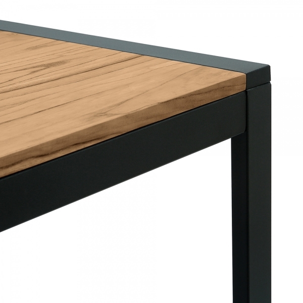 Gastro Wooden Desk, Elm Wood & Black