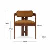 Hallie Carver Dining Chair, Caramel Sustainable Mohair Velvet