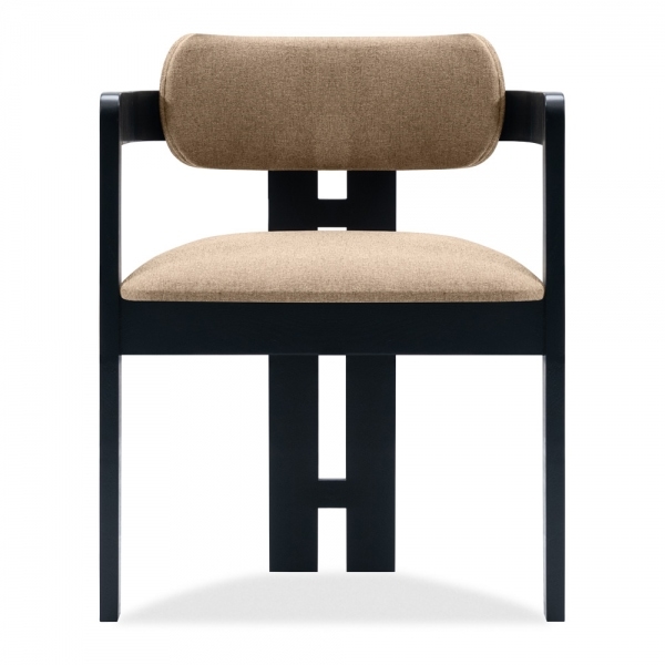 Hallie Carver Dining Chair, Latte Sustainable Fabric