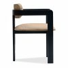Hallie Carver Dining Chair, Latte Sustainable Fabric
