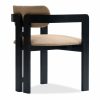 Hallie Carver Dining Chair, Latte Sustainable Fabric
