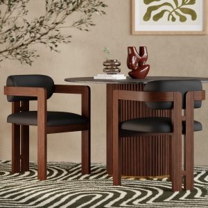 Hallie Carver Dining Chair, Noir Black