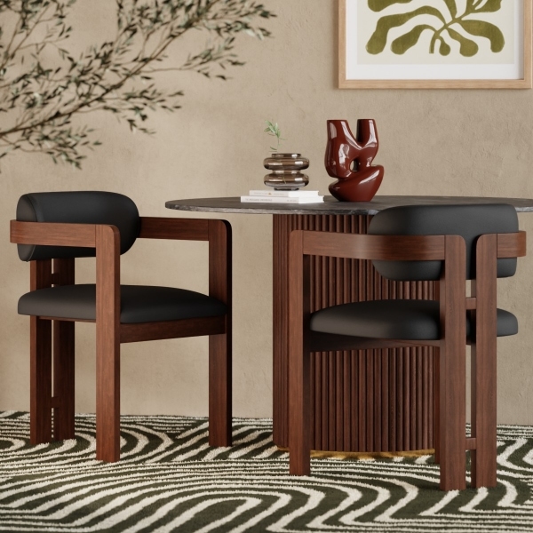 Hallie Carver Dining Chair, Noir Black