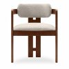 Hallie Carver Dining Chair, Speckled Stone Sustainable Boucle