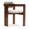 Hallie Carver Dining Chair, Speckled Stone Sustainable Boucle