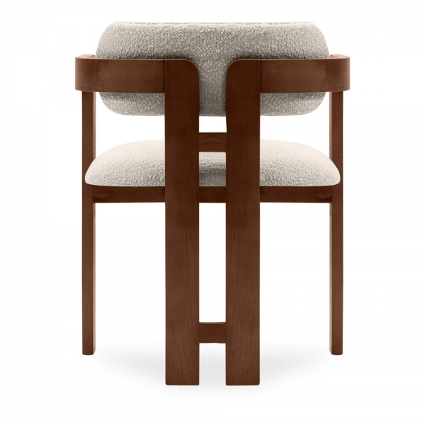 Hallie Carver Dining Chair, Speckled Stone Sustainable Boucle