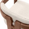 Hallie Carver Dining Chair, Speckled Stone Sustainable Boucle