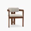 Hallie Carver Dining Chair, Speckled Stone Sustainable Boucle